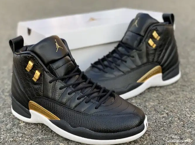 Cheap AO6068-007 'Reptile' Jordan 12 Metallic Retro Gold-White Black Air 0509